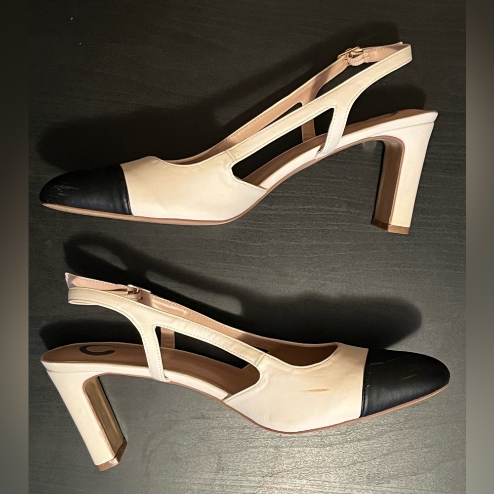 Journee Collection Womens Reignn Sling Back Mid Block Heel Almond Toe Pumps - Picture 14 of 16